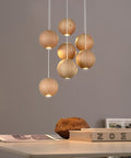 Solid Wood Globe Pendant Light with Suspended Sphere — product view