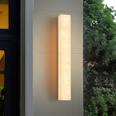 Outdoor Wall Light with Rectangular Alabaster