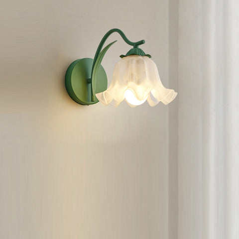 Wall Light with Flower Form and Fluted Acrylic Shade