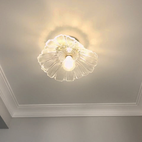 Fluted Glass Flower Ceiling Light for Bedroom and Living Room Decor