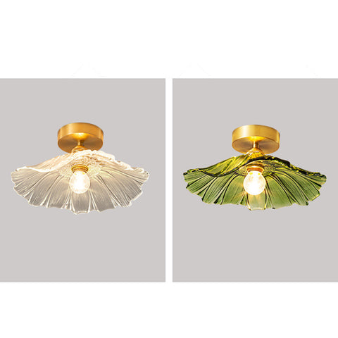 Fluted Glass Flower Ceiling Light for Bedroom and Living Room Decor