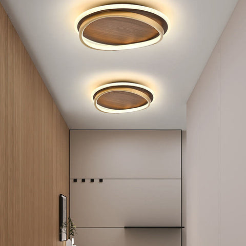 Scandinavian LED Ceiling Light with Wood-Look Finish for Modern Interiors