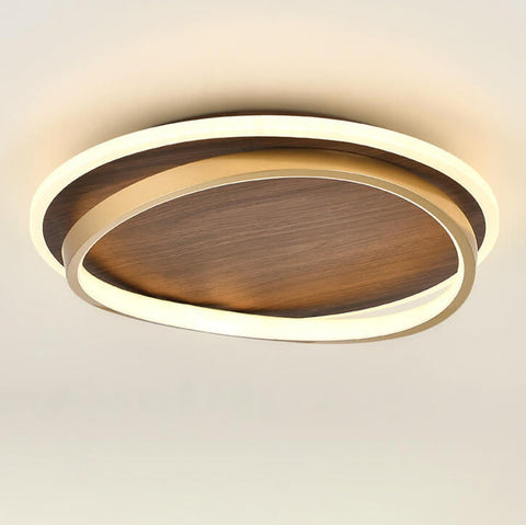 Scandinavian LED Ceiling Light with Wood-Look Finish for Modern Interiors