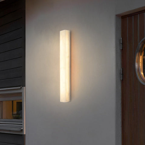 Outdoor Wall Light with Rectangular Alabaster