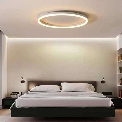 Circular LED Flush Mount Ceiling Light with Ring Design