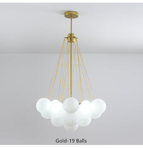 Glass Globe Chandelier for Living Room and Dining Room Lighting