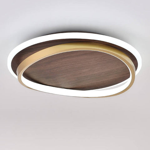 Scandinavian LED Ceiling Light with Wood-Look Finish for Modern Interiors