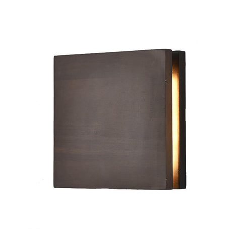 Rubberwood LED Wall Light with Acrylic Diffuser and Geometric Form
