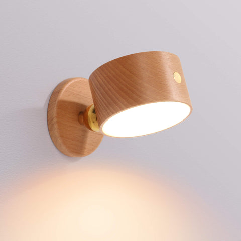 Rechargeable Magnetic Wood LED Wall and Night Light for Bedside Use