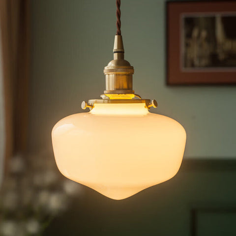 Glass Lantern Pendant Light with Metal Fitting