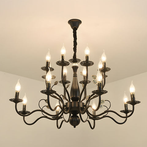 Contemporary Multi-Light Chandelier with Curved Design