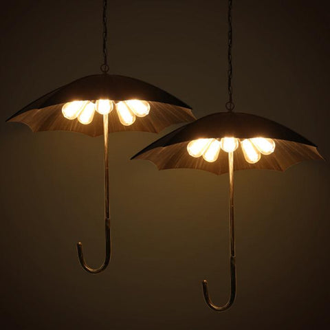 Iron Umbrella Chandelier with Five-Light Industrial Design
