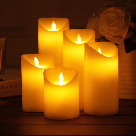 Realistic Flameless LED Candle Set with Flickering Flame Effect for Home Decor
