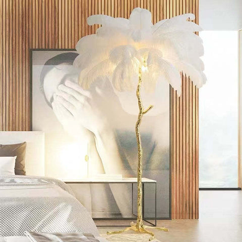 Feather Floor and Table Lamp for Bedrooms and Decorative Living Spaces