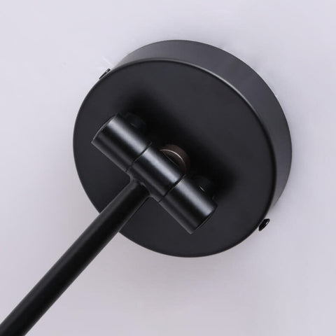 Swing Arm Wall Sconce with Wood-Grain Cone Shade for Bedrooms