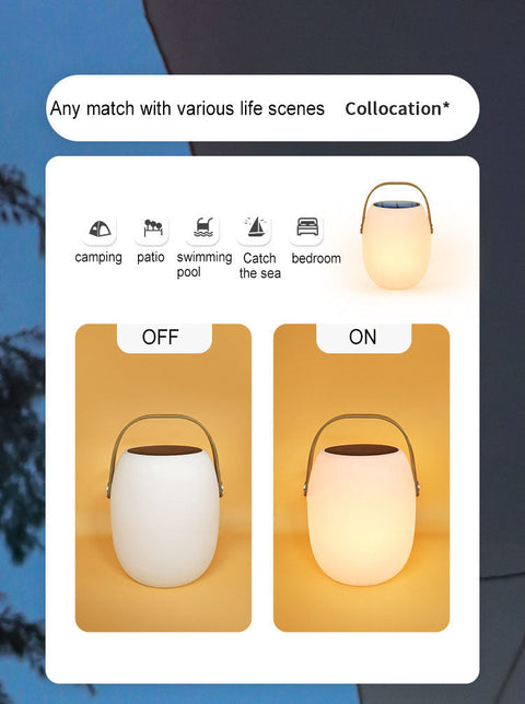 Portable Solar Basket LED Lamp for Outdoor Ambient Lighting