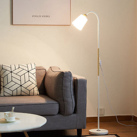 Minimalist Floor Lamp with Curved Neck and E27 Socket