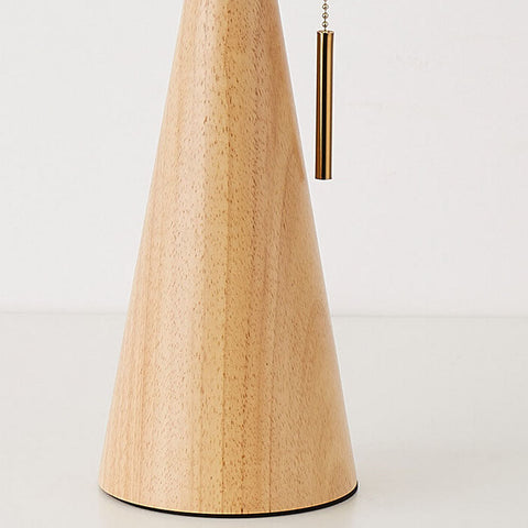 Wooden Table Lamp with Pleated Fabric Shade for Warm Interiors