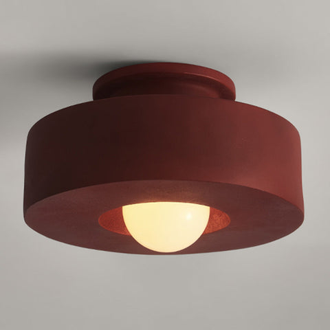 Round Polystyrene Flush-Mount Ceiling Light
