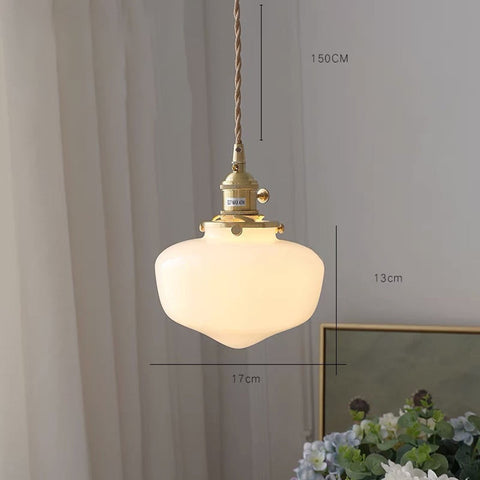 Glass Lantern Pendant Light with Metal Fitting