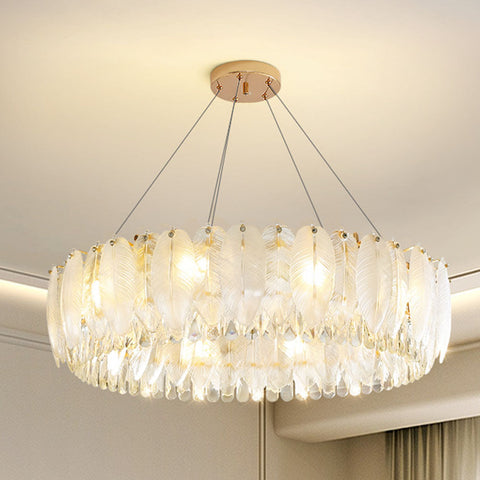 Crystal Glass Chandelier with Round Frame