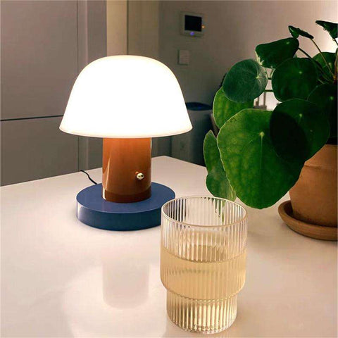 Touch-Dimmable Mushroom Table Lamp for Bedside and Ambient Lighting
