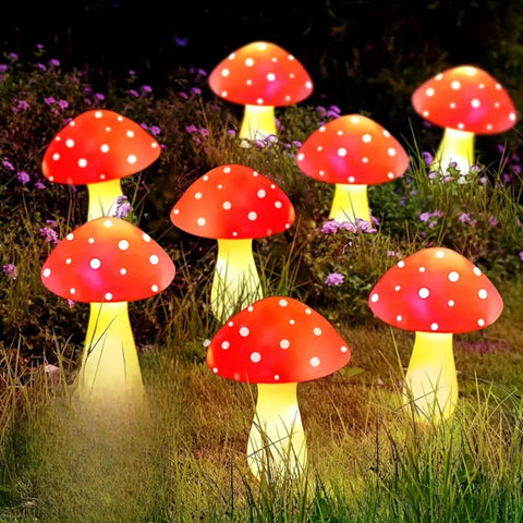 Solar Mushroom Garden Lights – Red Outdoor Decorative Lamps