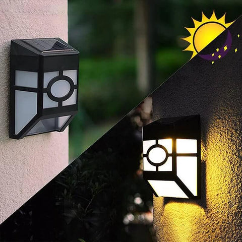 Solar LED Outdoor Wall Lights with Automatic Dusk Lighting, Set of Two