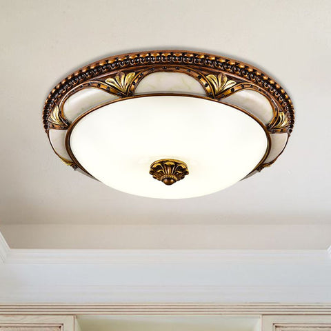 Floral Glass Flush Mount Ceiling Light for Bedroom and Living Room