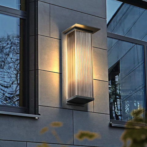 Ribbed Acrylic Outdoor Wall Light for Patio and Entryway Lighting