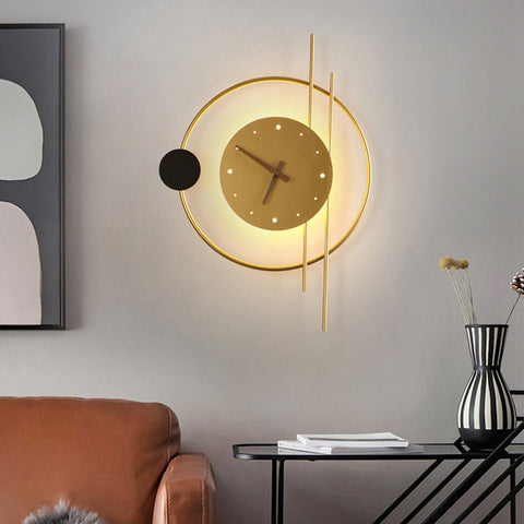 Illuminated LED Wall Clock for Living Room and Bedroom Accent Decor