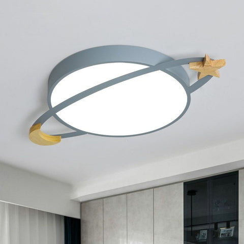Modern Moon and Star LED Ceiling Light for Kids' Bedroom and Playroom