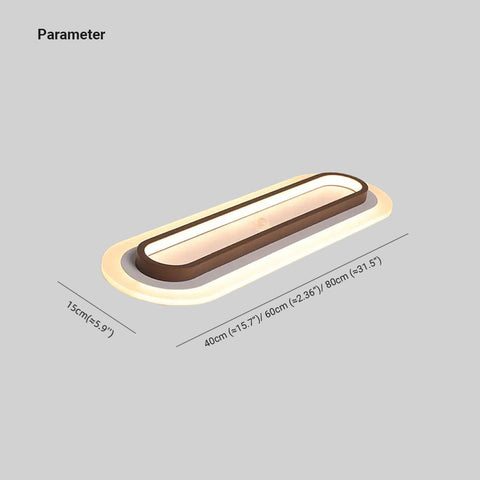 Modern Elongated Ring LED Ceiling Light for Hallways and Dining Rooms