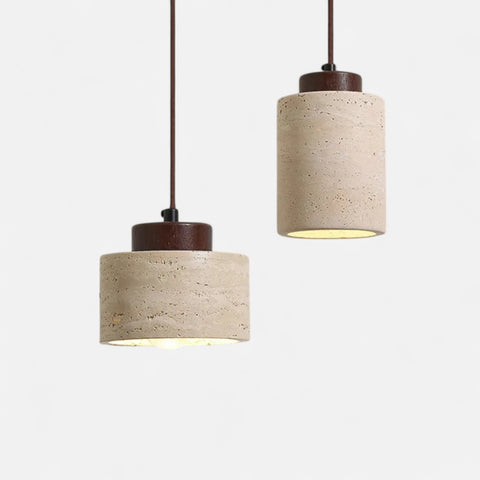 Wabi-Sabi Stone Pendant Light – Japanese Modern Bedroom Chandelier