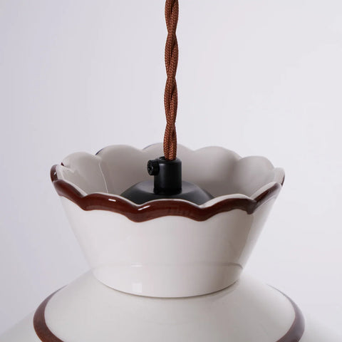 Pendant Light with Vintage Ceramic Shade