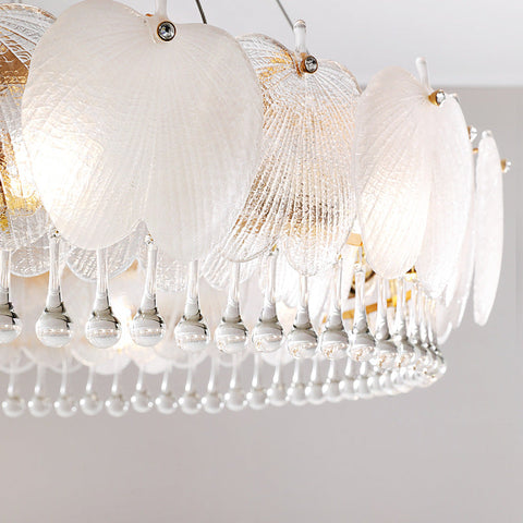 Crystal Glass Chandelier with Round Frame