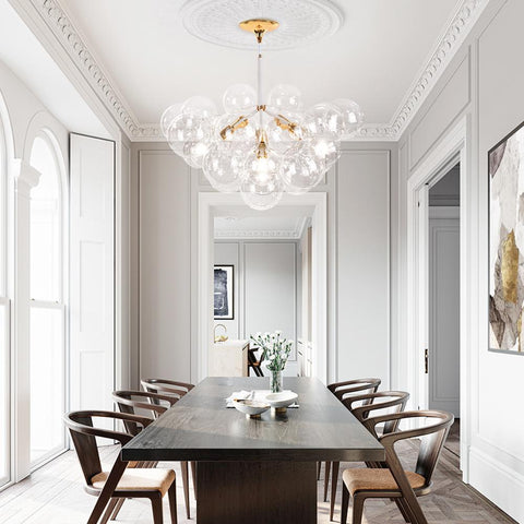 Glass Bubble Chandelier with Clustered Globes