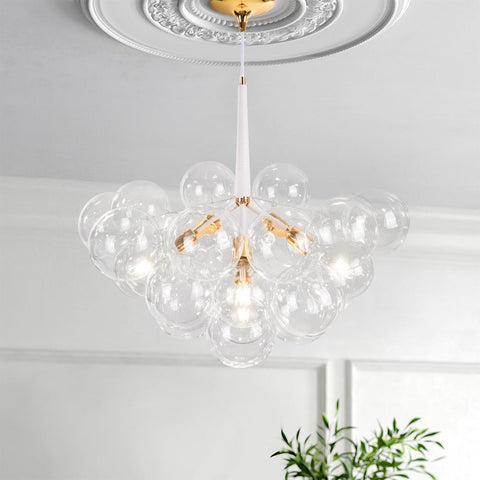 Glass Bubble Chandelier with Clustered Globes