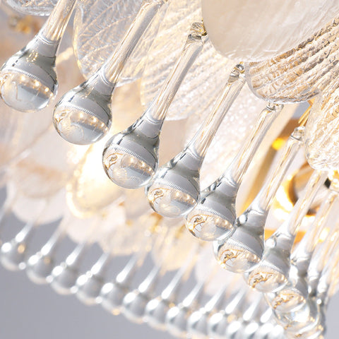 Crystal Glass Chandelier with Round Frame