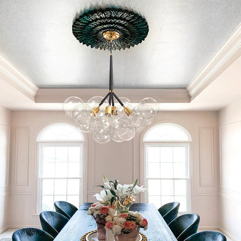 Glass Bubble Chandelier with Clustered Globes