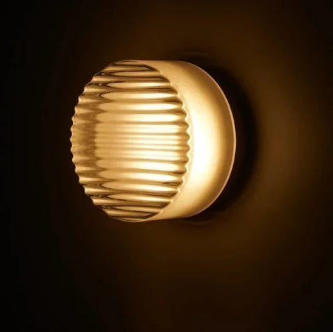 Ribbed Round LED Wall Light