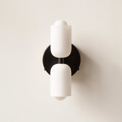 Modern Double-Light Wall Sconce with Upward and Downward Lighting for Indoor Spaces