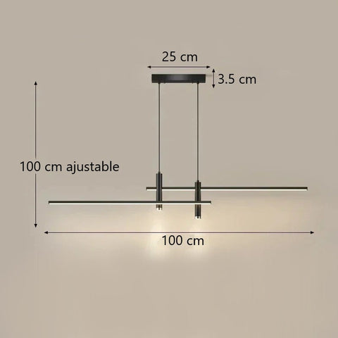 Linear LED Pendant Light with Spotlights for Kitchens and Dining Tables