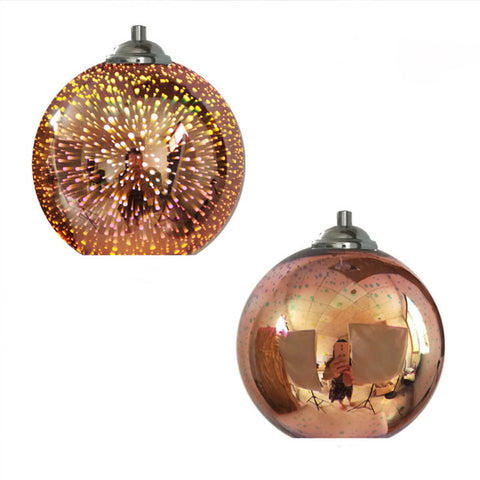 3D Firework Glass Pendant Light with Textured Globe Shade — product view