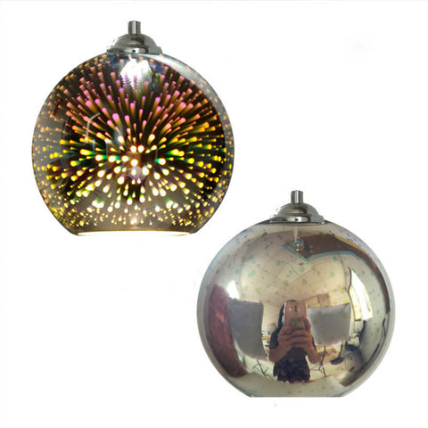 3D Firework Glass Pendant Light with Textured Globe Shade — product view