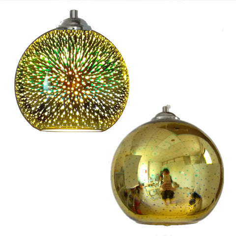 3D Firework Glass Pendant Light with Textured Globe Shade — product view