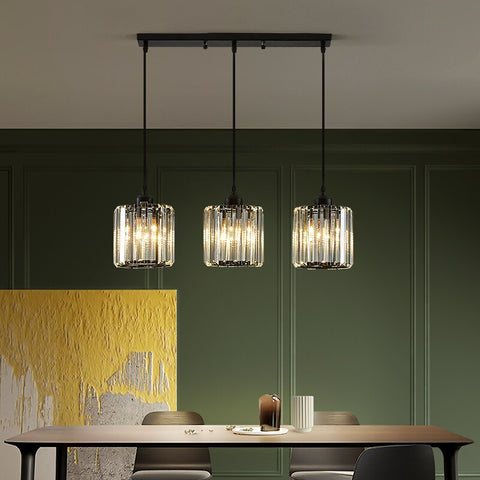 Ribbed Glass Cluster Pendant Light for Dining Tables and Kitchens