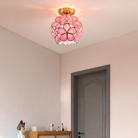 Floral Acrylic Ceiling Light with Decorative Crystal-Inspired Design