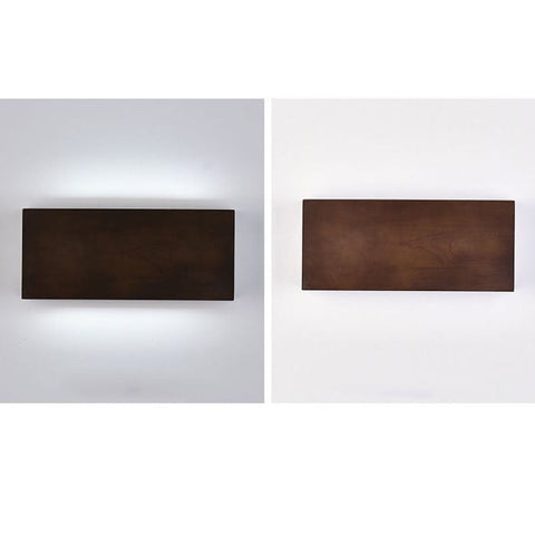 Rubberwood LED Wall Light with Acrylic Diffuser and Geometric Form