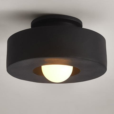 Round Polystyrene Flush-Mount Ceiling Light